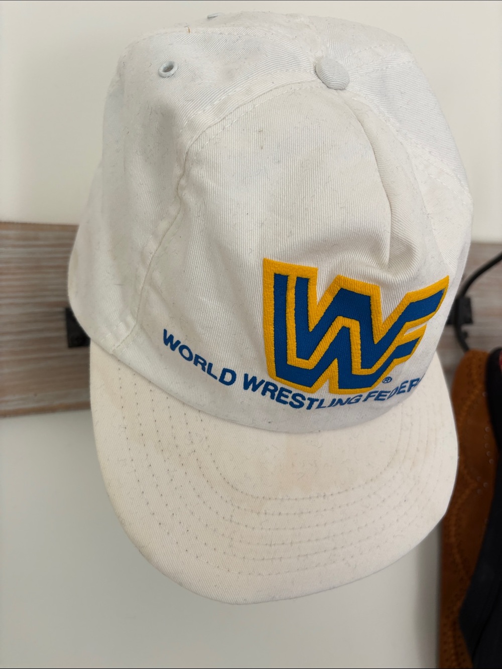 Vintage 1988 World wrestling federation White  Cap